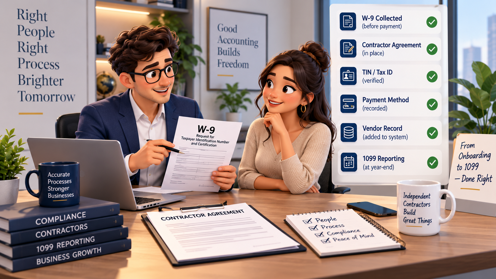Contractor onboarding and W-9 collection process for growing businesses